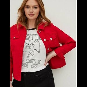 Torrid Ruby Red Denim Trucker Jacket